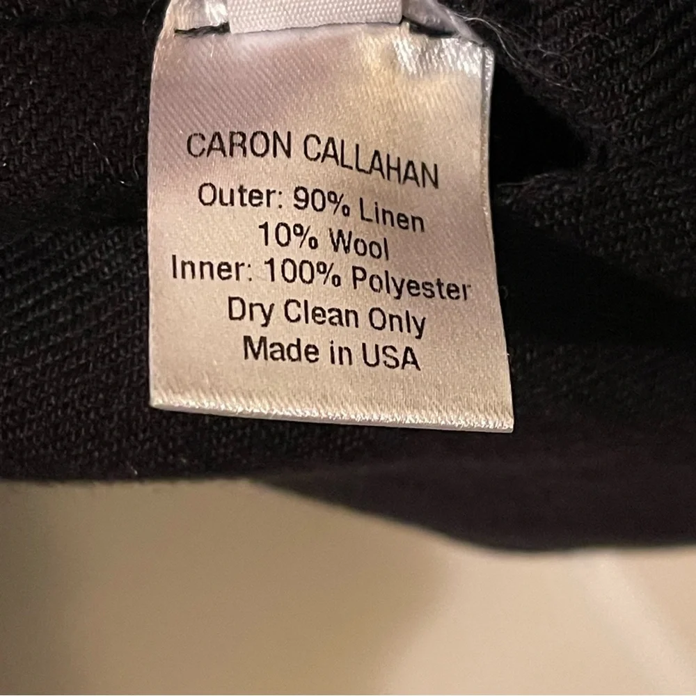 Caron Callahan Tommy Reversible Cropped Jacket Ivory Faux Fur Black Linen Wool M